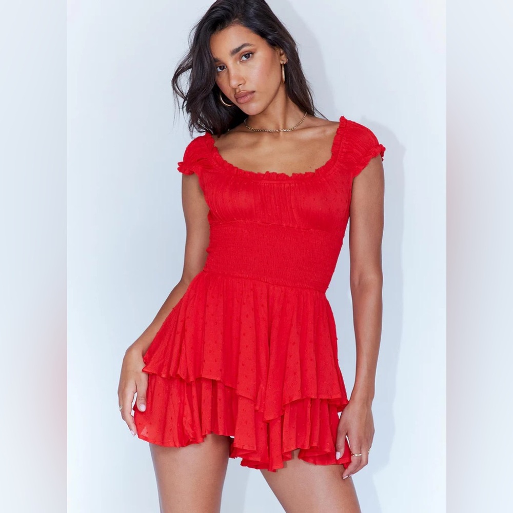 Princess Polly The Love Galore Romper Red